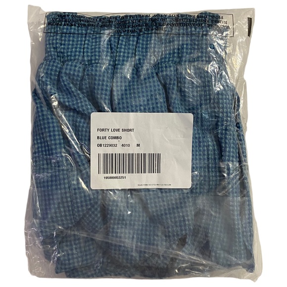 Free People FP Movement Forty Love Shorts Blue Teal Plaid Pattern Pockets Medium - Picture 7 of 8